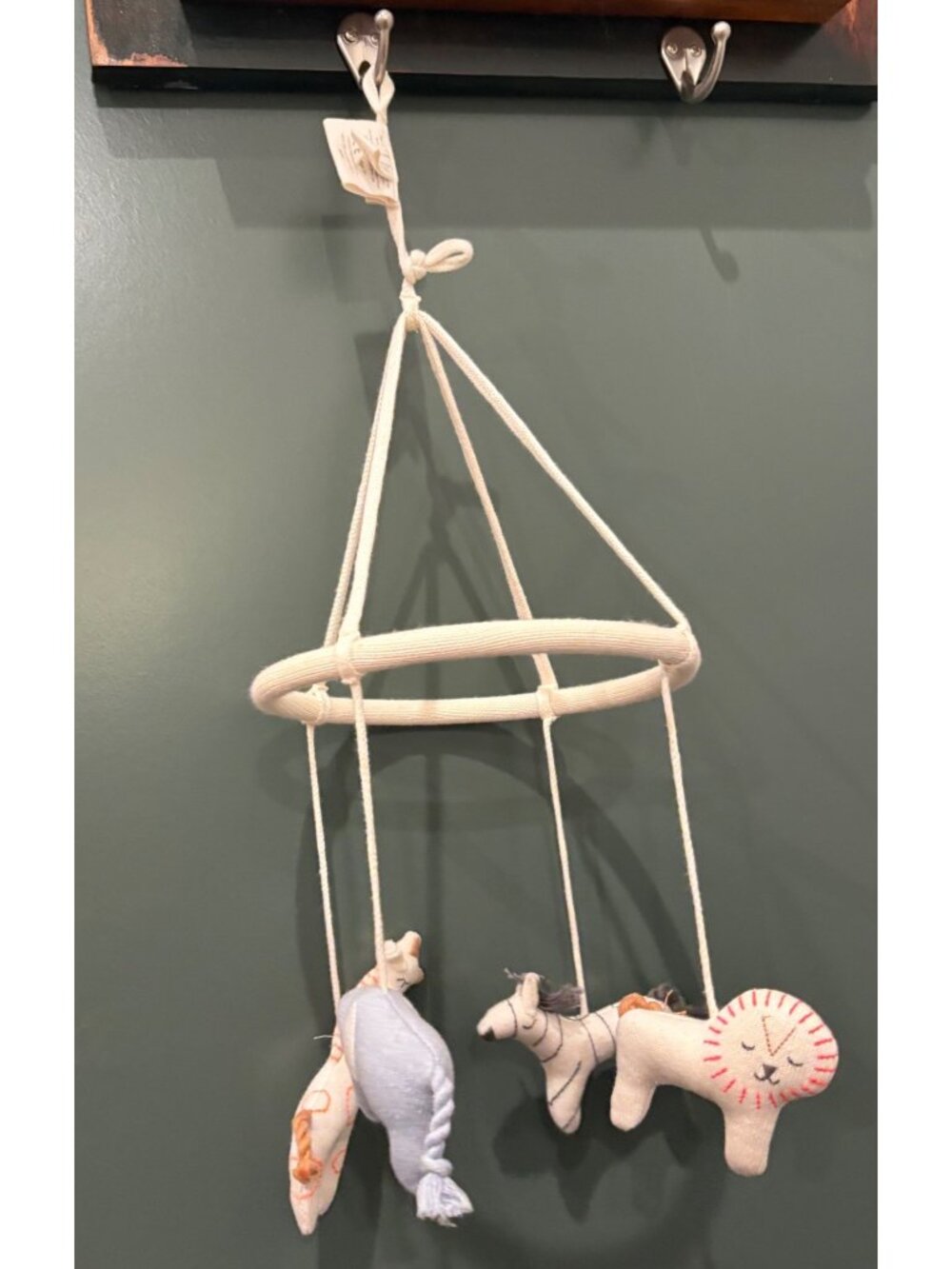 Meri Meri Organic Cotton Baby Hanging Mobile Merry Go Round Animals Lion Zebra